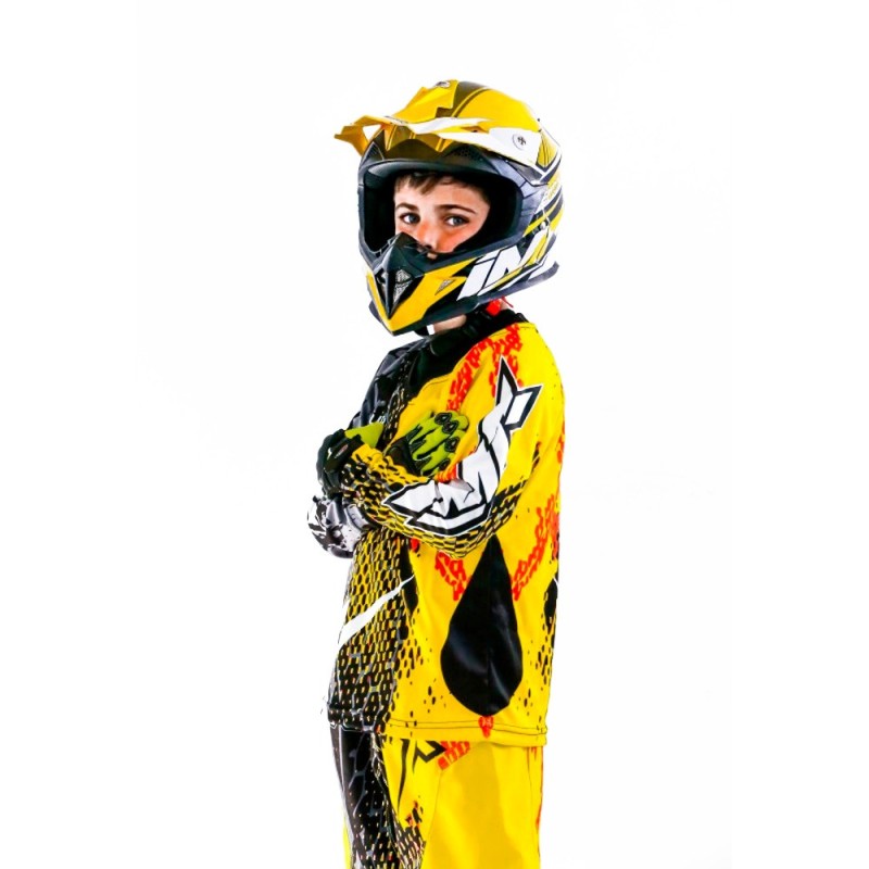 CAMISETA CROSS XFOUR AMARILLO/NARANJA FLUOR NIÑO MODELO 3K