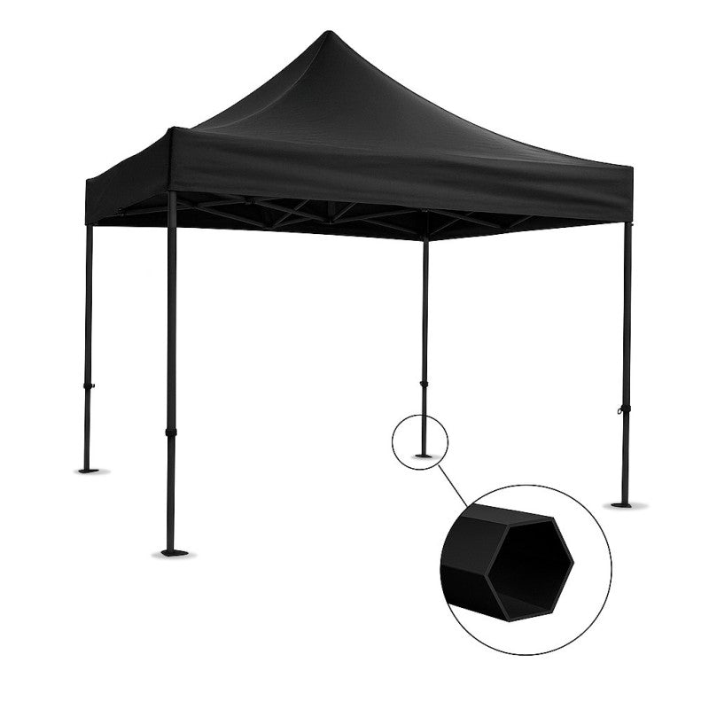 CARPA PLEGABLE 3X3 XFOUR ESTRUCTURA HEXAGONAL + TECHO NEGRO